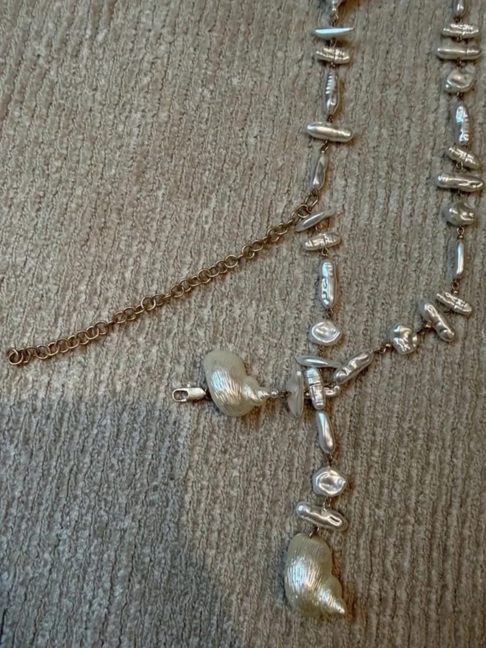 Zara Double-Layer Pearl & Bead Waist Chain Belt